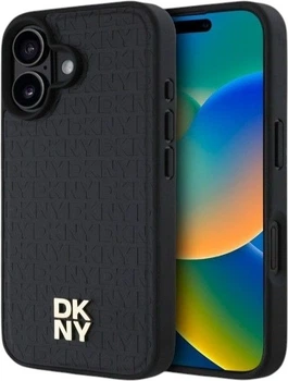 Etui na smartfon Apple iPhone 16 Plus DKNY PU Leather Repeat Pattern Stack Logo MagSafe Black (3666339333638)