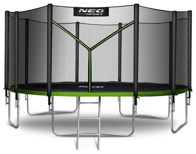 Батут Neo-Sport NS-15Z231 з зовнішньою сіткою 15 футів 465 см, чорно-зелений (ISL_NS-15Z231)