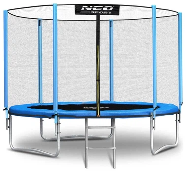 Батут Neo-Sport з зовнішньою сіткою 6 футів 183 см блакитний (ISL_DM-NS-06Z181)