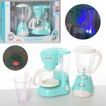 Игрушечная бытовая техника Kitchen set YH229-2B блендер, кофеварка-льется вода,звук,свет YH229-2B
