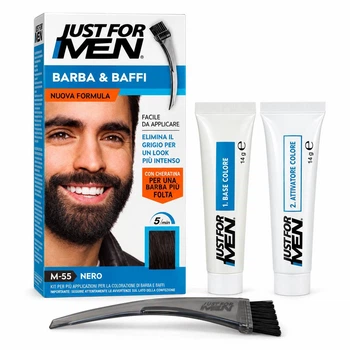 Фарба камуфлююча для бороди та вусів Just For Men M-55, чорна