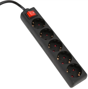 Listwa zasilająca Omega 5 m 16 A 5 Socket Type F Schuko German Black (5907595437004)