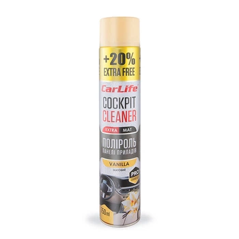 Поліроль панелі приладів CarLife Ваніль. Cockpit Cleaner EXTRA MAT 750ml (24шт/ящ)