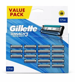 Сменные картриджи для бритья (лезвия кассеты) мужские Gillette Mach 3 Sport (Start) кассеты 17 шт