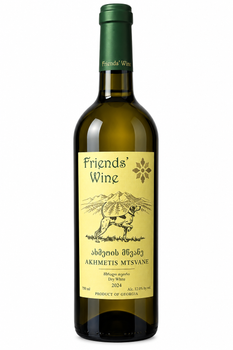 Вино Friends' wine - Мцване, біле, сухе, 0,75