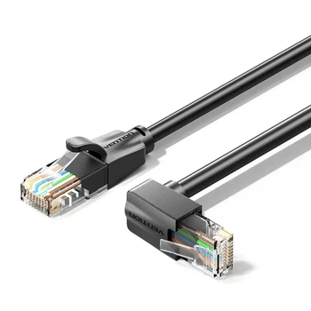 Интернет-кабель Vention Cat 6 UTP Ethernet угловой сетевой шнур патч-корд 2 м Black (IBWBH)