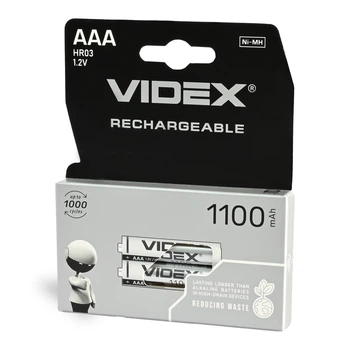Акумулятори Videx HR03/AAA 1100mAh double blister/2шт VIDEX (23337-000)