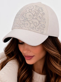 Кепка жіноча зимова VILSS ALBUSHA Cashemir/Angora Strass VLB-3107-05/SD01-Ds7-М 57-59 Білий/Молоко