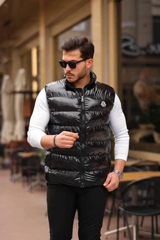 Жилетка Moncler безрукавка без капюшона черная матовая 2XL 4466