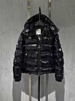 Зимняя куртка пуховик Moncler Maya черный глянцевый 2XL 4459