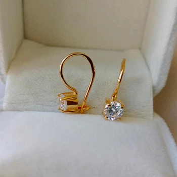 Серебряные серьги 925 пробы в позолоте 585 проби французская застежка детские