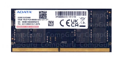 Оперативна пам'ять для ноутбука Adata DDR5 16GB 5600MHz SO-DIMM PC5-5600B (AO1V56WCSV1-BIPS)