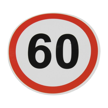 Знак наклейка обмеження швидкості "60" кругла d 130 мм ПАКПРИНТ (39767)