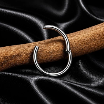 Кільце клікер сережка Asteel Срібло товщина 1.2 мм діаметр 6 мм