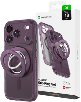 Etui AmazingThing Titan Pro Lens Ring Set Case MagSafe do Apple iPhone 18 Pro Purple (4896238101826)