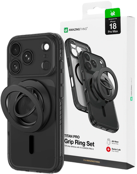 Etui AmazingThing Titan Pro Lens Ring Set Case MagSafe do Apple iPhone 18 Pro Max Black (4896238101819)