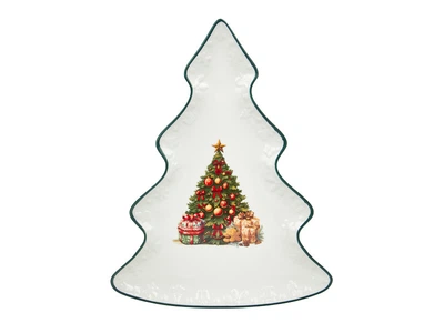 Блюдо фарфоровое новогоднее Lefard Елка Santa's Gift 26 см 1989-009