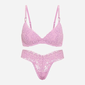 Комплект женского белья (бюстгальтер + трусики-танга) Victoria's Secret 359501884 40D/2XL Сиреневый (1162766603)