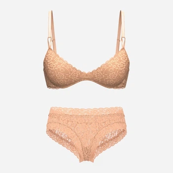 Комплект женского белья (бюстгальтер + трусики-бразилиана) Victoria's Secret 676723097 38D/L Оранжевый (1162386387)