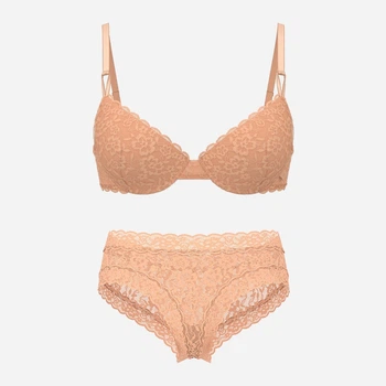 Комплект женского белья (бюстгальтер + трусики-бразилиана) Victoria's Secret 718352025 38D/XL Оранжевый (1162597634)