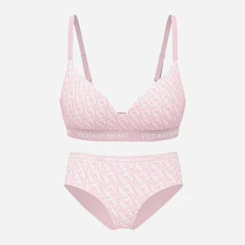 Комплект женского белья (бюстгальтер + трусики-слипы) хлопковый Victoria's Secret 933330084 38D/XL Розовый (1162321579)