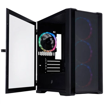 Корпус 1stPlayer T4-G-BK-4FS7, Черный - 773863