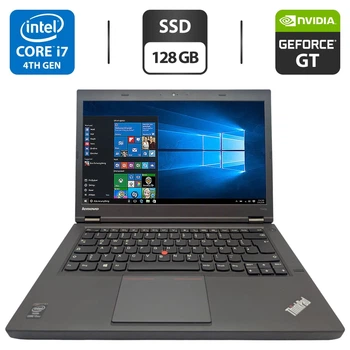 Ноутбук Lenovo ThinkPad T440p / 14" (1600x900) TN / Intel Core i7-4600M (2 (4) ядра по 2.9 - 3.6 GHz) / 8 GB DDR3 / 128 GB SSD / nVidia GeForce GT 730M, 1 GB GDDR3, 128-bit / WebCam / DVD-ROM б/у