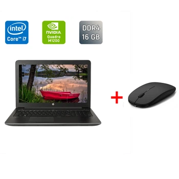 Мобильная рабочая станция Б-класс HP zBook 15 G4 / 15.6" (1920x1080) IPS / Intel Core i7-7700HQ (4 (8) ядра по 2.8 - 3.8 GHz) / 16 GB DDR4 / 256 GB SSD / nVidia Quadro M1200, 4 GB GDDR5, 256-bit / WebCam / Fingerprint б/у + Подарок Беспроводная мышь / USB