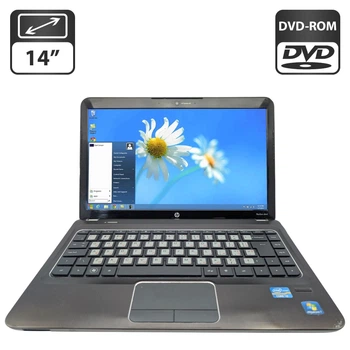 Ноутбук Б-класс HP Pavilion DM4 / 14" (1366x768) TN / Intel Core i3-2330M (2 (4) ядра по 2.2 GHz) / 4 GB DDR3 / 500 GB HDD / Intel HD Graphics 3000 / WebCam / DVD-ROM / АКБ не тримає б/в