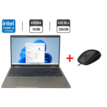 Ультрабук Б-класс Dell Latitude 5520 / 15.6" (1920x1080) IPS / Intel Core i5-1145G7 (4 (8) ядра по 2.6 - 4.4 GHz) / 16 GB DDR4 / 256 GB SSD M.2 / Intel Iris Xe Graphics / WebCam б/у + Подарок Проводная мышь / USB