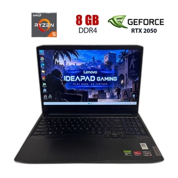 Игровой ноутбук Б-класс Lenovo IdeaPad Gaming 3 15ACH6 / 15.6" (1920x1080) IPS / AMD Ryzen 5 5500H (4 (8) ядер по 3.3 - 4.2 GHz) / 8 GB DDR4 / 512 GB SSD M.2 NVMe / nVidia GeForce RTX 2050, 4 GB GDDR6, 64-bit / WebCam б/у