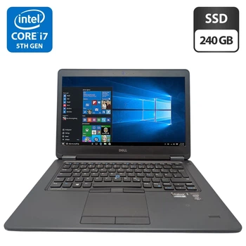 Ультрабук Dell Latitude E7450 / 14" (1920x1080) IPS / Intel Core i7-5600U (2 (4) ядра по 2.6 - 3.2 GHz) / 8 GB DDR3 / 240 GB SSD / Intel HD Graphics 5500 / WebCam б/у