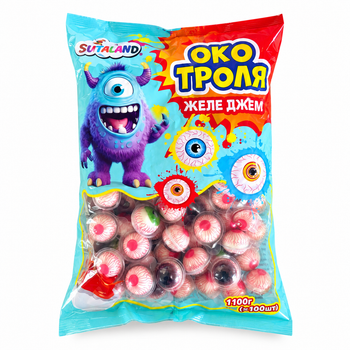 Мармеладні цукерки SUTALAND «Око Троля» Jelly Jam з джемом, 1100 г