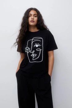 Футболка Pull & Bear чорний TZUSK391 XS