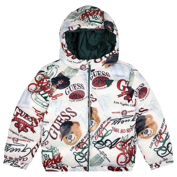 Куртка GUESS, арт. N6YL03W2661 PMNO, all-over logo and teddy bear, 6 років, 114 см