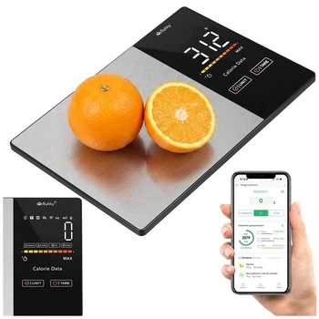 Умные кухонные весы Ruhhy 24632 до 5 кг, Bluetooth, КБЖУ, точность 1 г, нержавеющая сталь