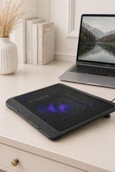 Підставка для ноутбука Gembird NBS-1F15-04 до 15.6" з вентилятором 120 мм та LED Black (57731)