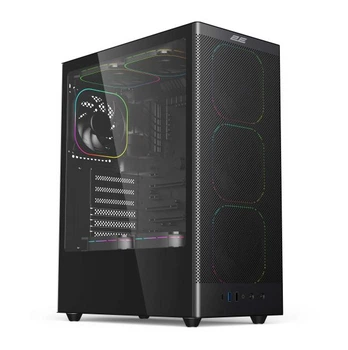 Корпус 2e gaming Iconic v8210b без бп, 1xUSB3.0, 1х usb 2.0, 1xUSB Type-C, 4x120 мм argb, vga 325 мм, lcs ready, контролер з пультом, tg Side Panel, atx, чорний 2e-v8210b