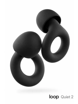 Беруши для сна Loop Earplugs Quiet 2 многоразовые силиконовые с шумоподавлением 24 дБ от храпа и шума от взрывов и выстрелов для ушей бируши луп 4 размера насадок с кейсом Black Черный