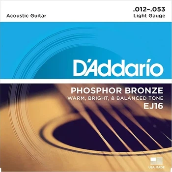 Струни для акустичних гітар D'Addario EJ16 Phosphor Bronze Light (19954121143)