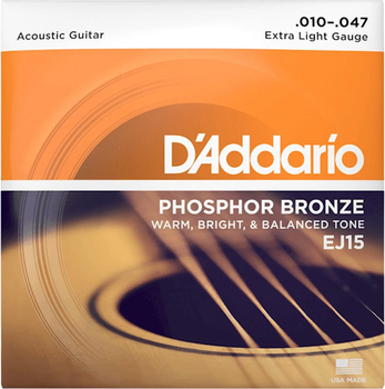 Струни для акустичних гітар D'Addario EJ15 Phosphor Bronze Extra Light (19954121136)