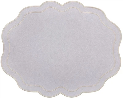 Салфетки-плейсматы тканевые Wave Linen BonaDi 6 шт 40х50 см светло-серые