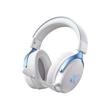 Навушники MCHOSE V9 PRO White blue Бездротова Ігрова Гарнітура, Радіоканал/Bluetooth/3.5мм. Знімний Мікрофон, RGB Підсвічування, Об'ємний звук 7.1, Автономна робота 250 Годин
