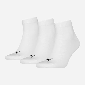 Набор мужских носков коротких хлопковых Puma Unisex Quarter Plain 93858909 39-42 3 пары Белый (8720245637701)