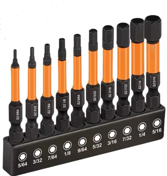 Набор бит шестигранных дюймовых HEX 5/64"–5/16" 50 мм (10 шт.)