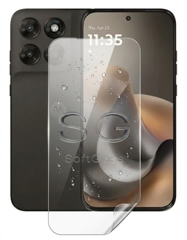 Пленка для Motorola G77 на экран износоустойчивая полиуретановая SoftGlass