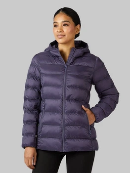 Куртка демисезонная короткая с капюшоном женская 32 Degrees Women's Lightweight Packable Hooded Jacket L0A54(Graystone) 2XL Гранитово-серая (198384153167)