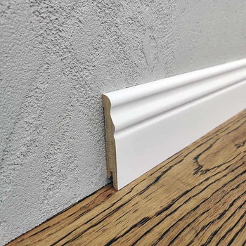 Плинтус МДФ Kluchuk Волна RAL 9003 80×12×2000 Белый (MDF V-80)