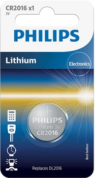 Батарейка Philips CR 2016 BLI 1 Lithium 1 шт. (4895229106161)