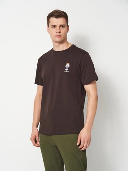 Футболка бавовняна довга чоловіча Polo Ralph Lauren 11775 2XL Коричнева (smt2000000048208)